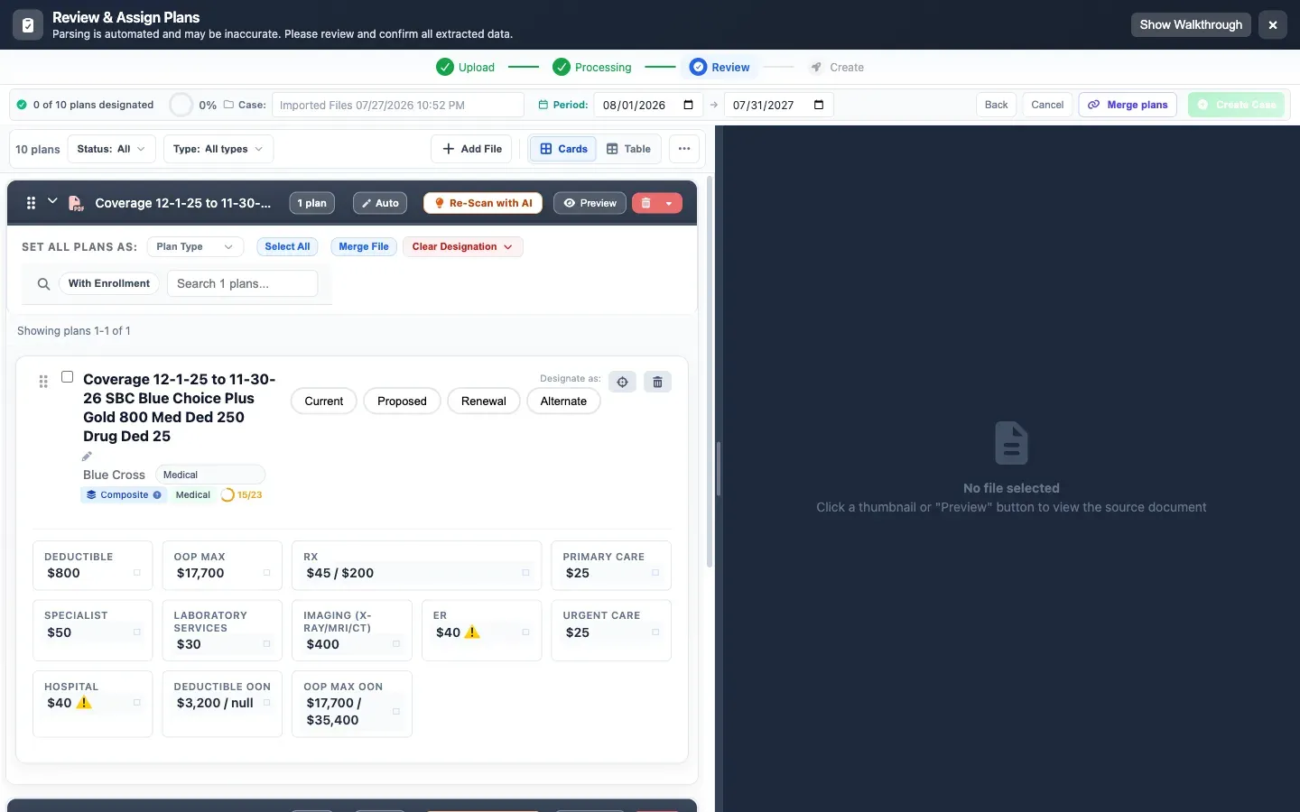 Plan library management interface showing organized collections